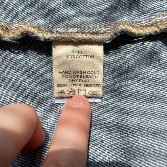 Peach Love California Painted Stars Oversized Ripped Denim Jacket Womens S - Picture 10 of 12